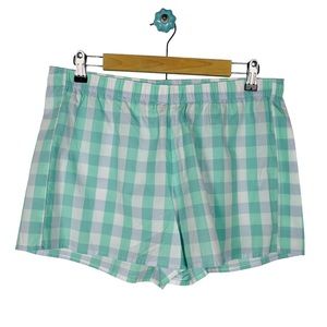 LOFT outlet plaid high rise cotton sleep shorts pull on comfort lounge NWT